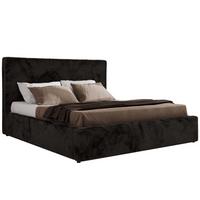 POLSTERBETT CORIVO CLASSIC 140/200 - Schwarz Plüsch - Multipocket-Matratze - Schwarz, Textil (140/200cm) - MKS