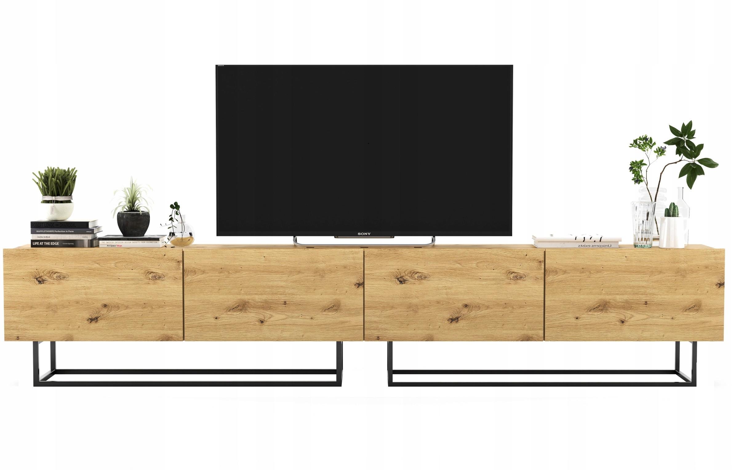 TV-LOWBOARD 2-er Set Enjoy Eiche Artisan Matt mit Metallrahmen 120 cm - Schwarz/Eiche Artisan, Holzwerkstoff/Metall (240/46/35cm) - Meble Lindner