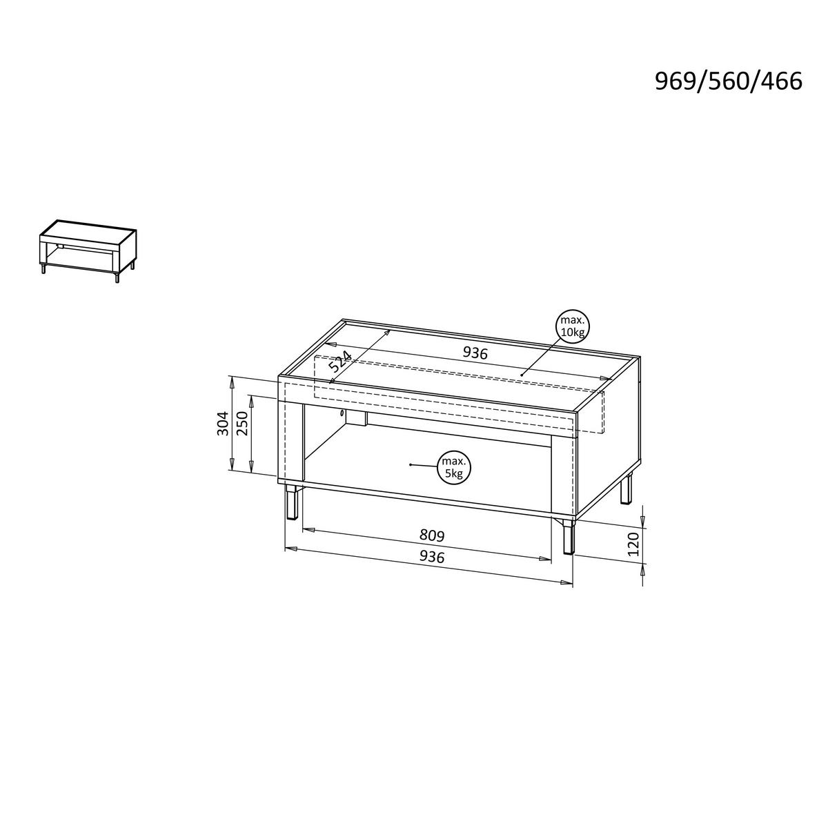 COUCHTISCH Monta 97×56 cm, Kaschmir - Kaschmir, Holzwerkstoff (56/97/47cm) - Beautysofa
