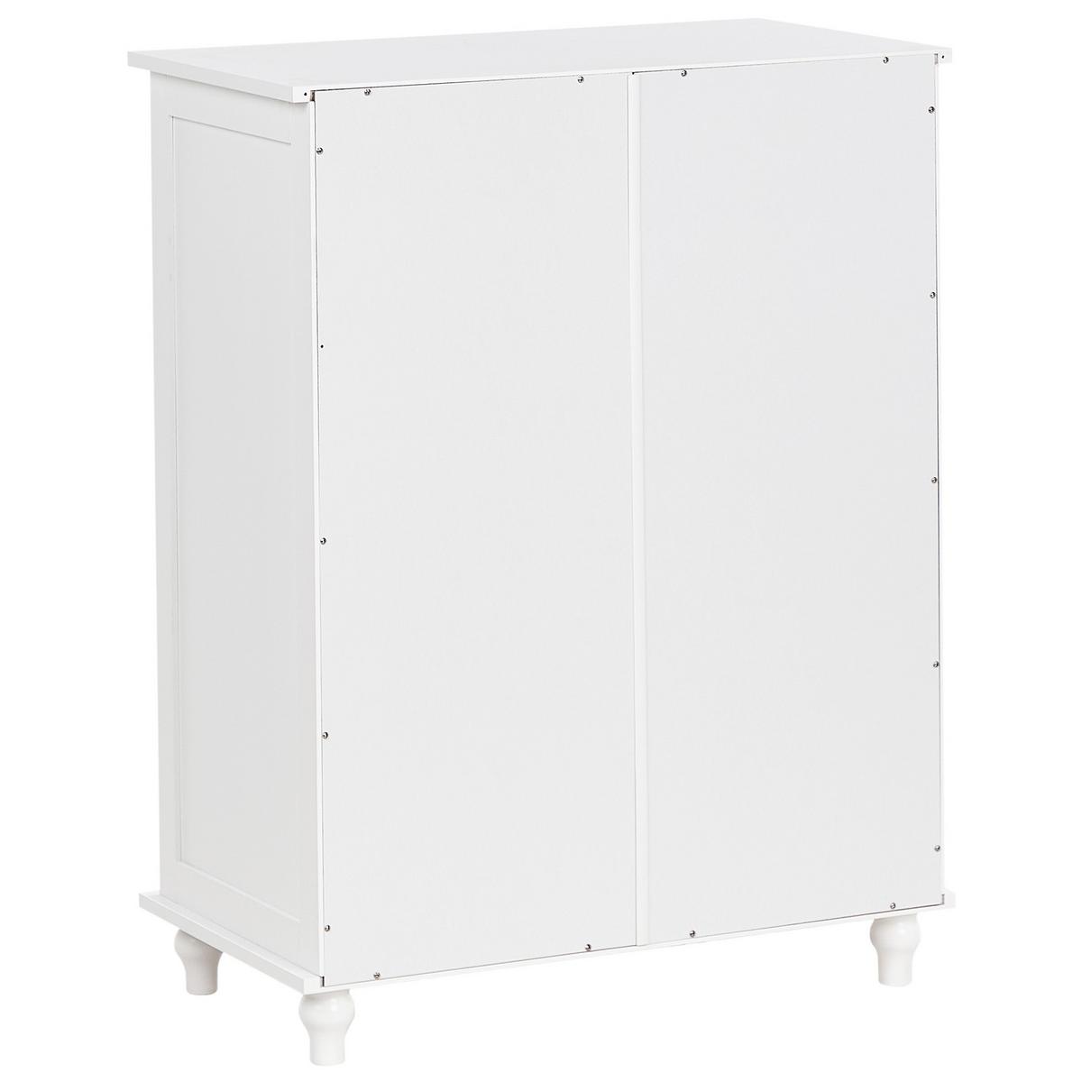 SIDEBOARD mit Glastüren 71 cm Weiß Carlet - Weiß, Holzwerkstoff (71/93/38cm) - Beliani