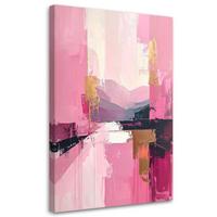 BILD auf Leinwand, Moderne Abstraktion in Rosa - Rosa, Textil (40/60cm) - Feeby
