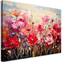 LEINWANDBILD Blumen 120x80cm - Rosa, Textil (120/80cm) - Feeby