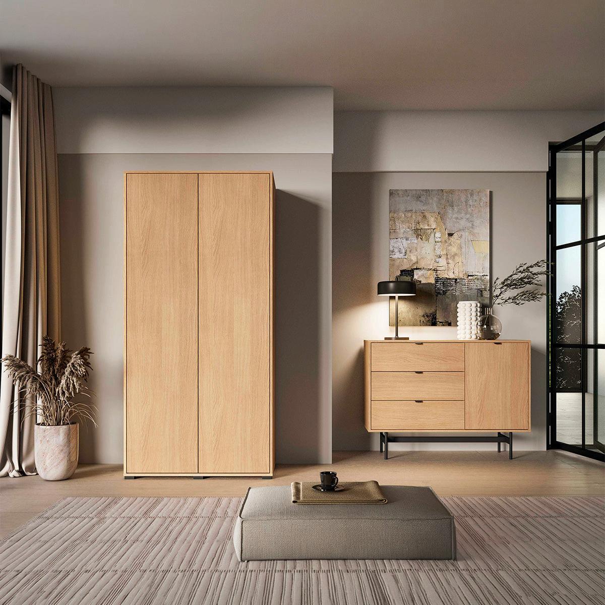 SCHRANK 2 Türen Nila Holz - Braun, Holzwerkstoff (92/190/52cm) - Petits-meubles