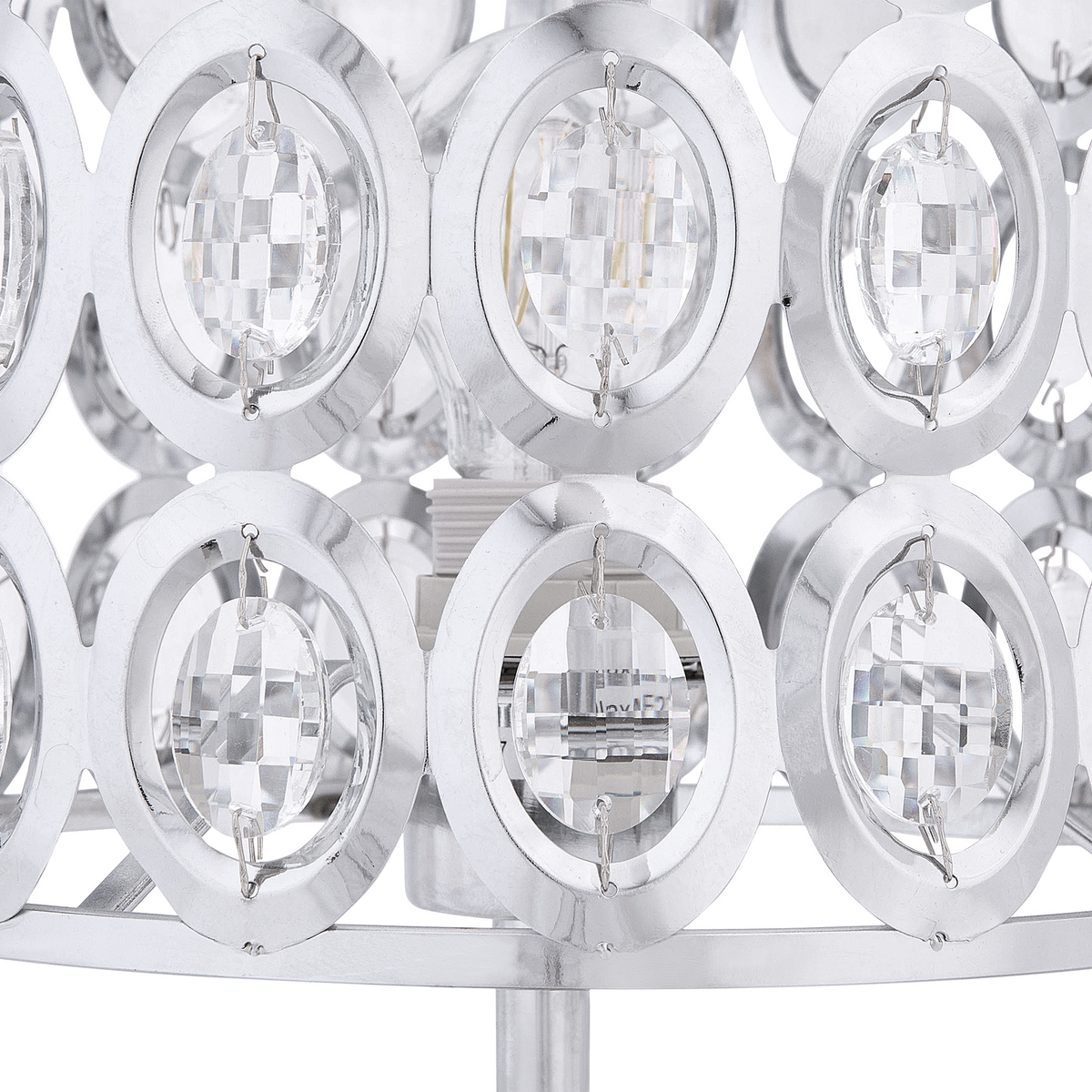 TISCHLAMPE Tenna 25/25/53 cm - Silberfarben, Metall (25/25/53cm) - Beliani