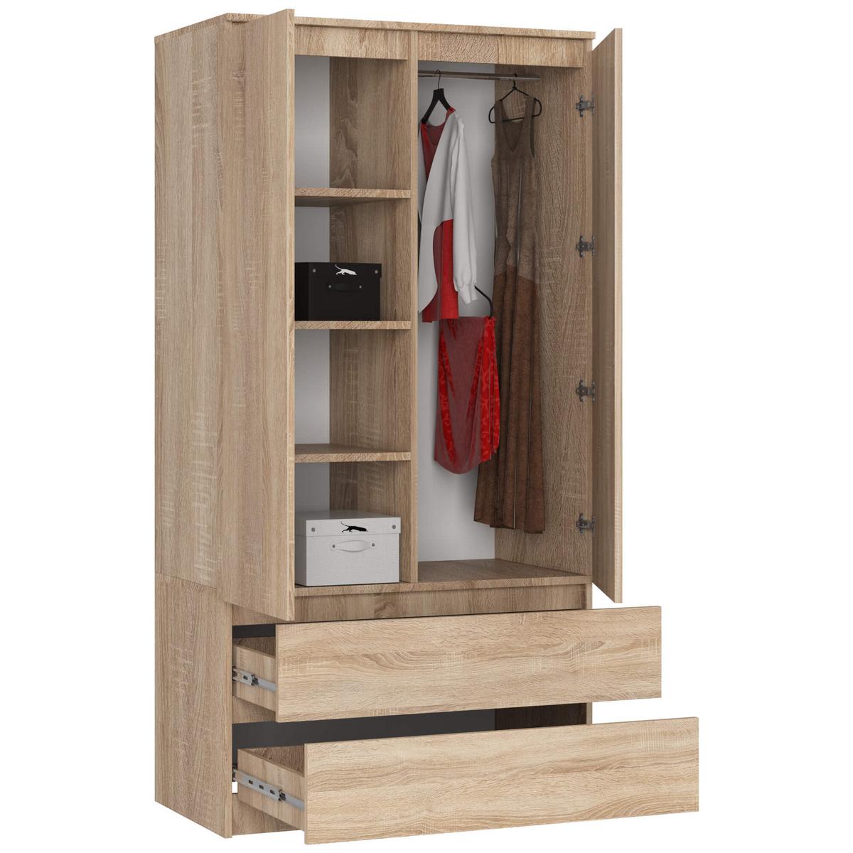 KLEIDERSCHRANK Eiche Sonoma 180/90/51 - Sonoma Eiche, Holzwerkstoff (90/180/51cm) - RAUMHIRSCH FURNITURE