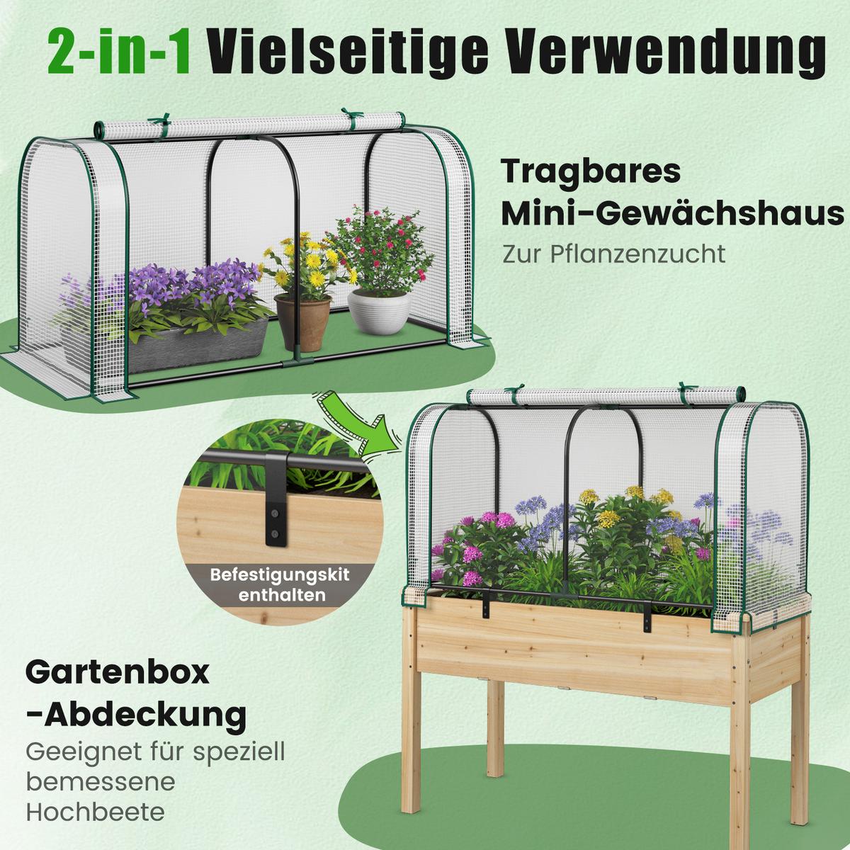 GEWÄCHSHAUS Weiß - Weiß, Metall (118/60/55cm) - COSTWAY