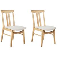 ESSZIMMERSTUHL 2er-Set Hellbeige Avalon - Beige/Braun, Holz (47/86/58cm) - Beliani