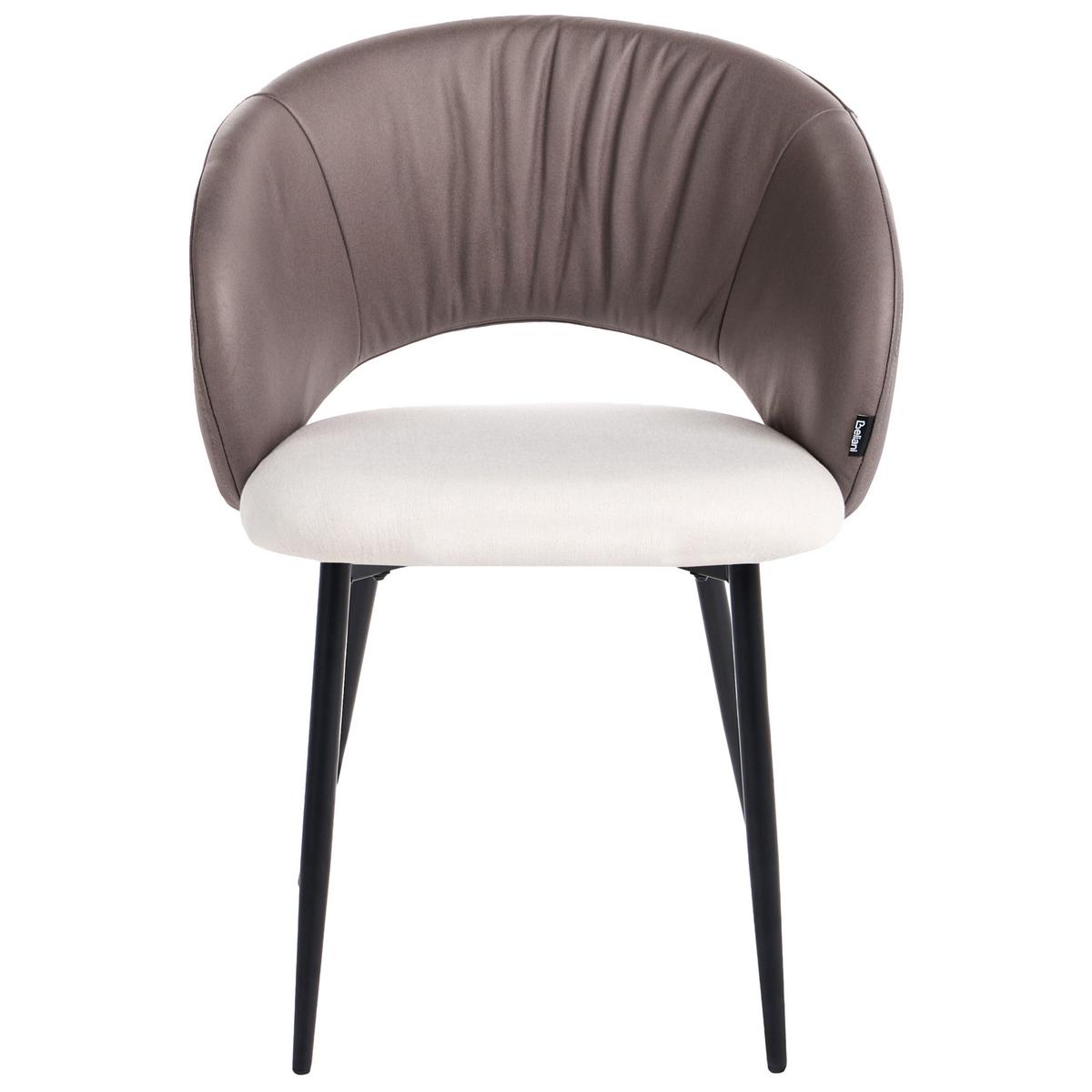 STUHL 2er-Set Stoff Braun/Hellbeige Walla - Beige/Schwarz, Textil (58/77/56cm) - Beliani