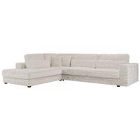 ECKSOFA Savona Beige breiter Cord - links - Beige/Schwarz, Kunststoff/Textil (316/249cm) - MKS