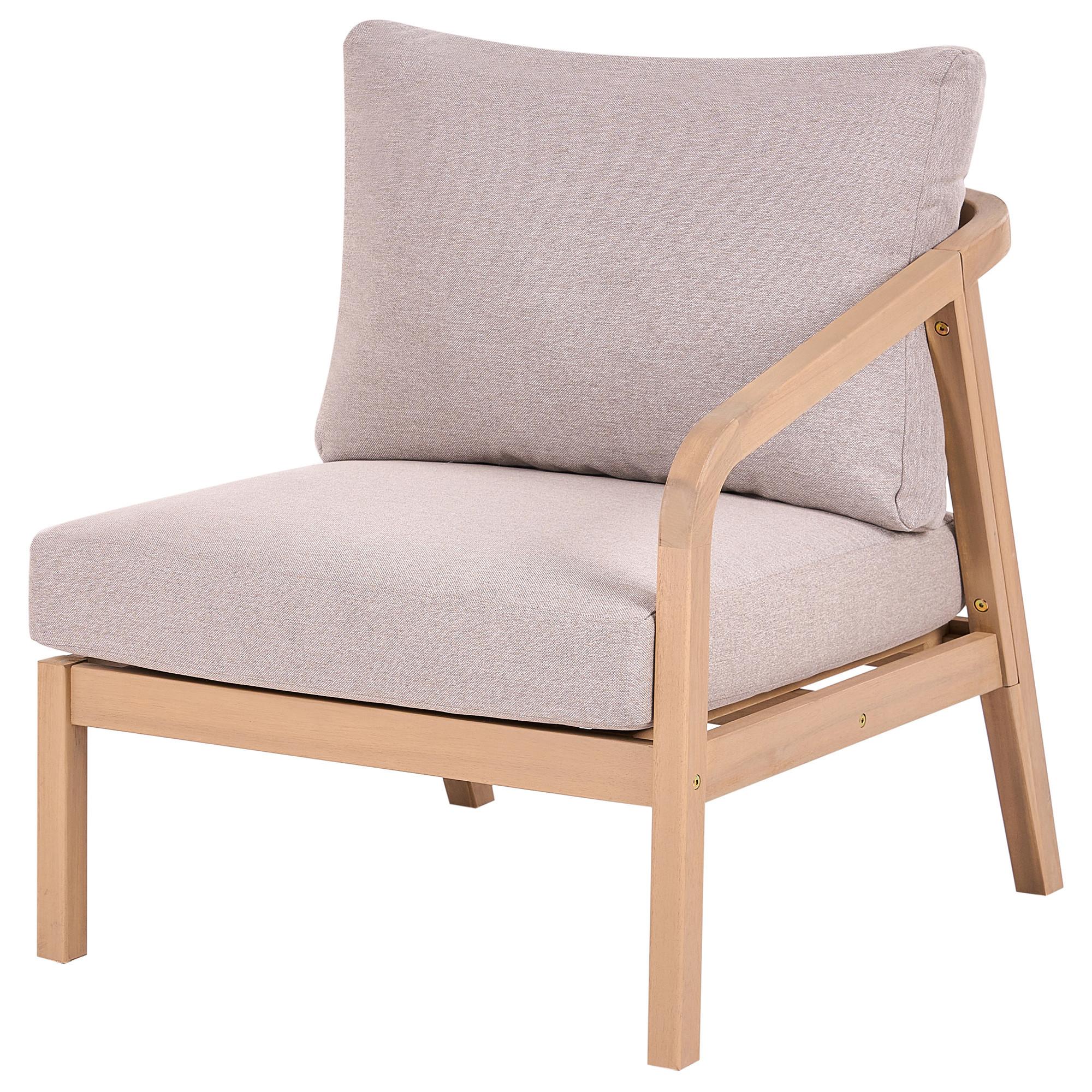 1-SITZER Garten-Eckmodul linksseitig Akazienholz Hellbraun Rivello - Hellbraun/Beige, Holz (68/84/80cm) - Beliani