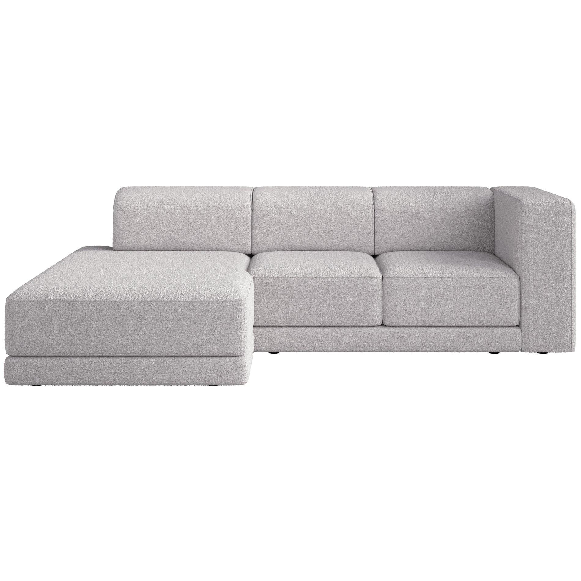 ECKSOFA Novals L-Form, 4-Sitzer, links 278 cm - Hellgrau/Schwarz, Kunststoff/Textil (278/168cm) - Selsey