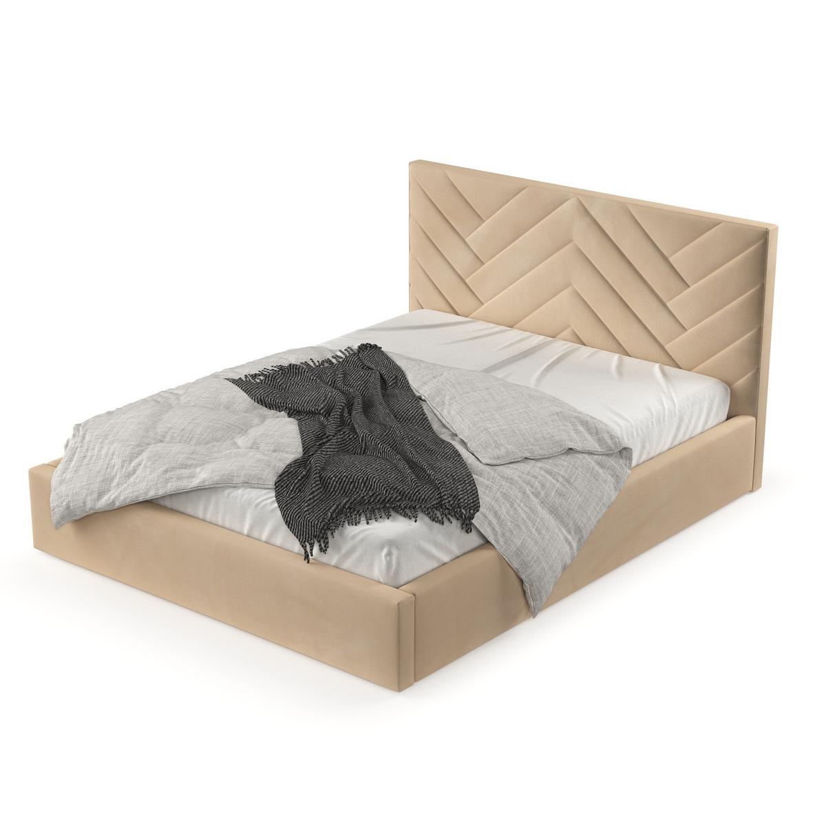 POLSTERBETT Arco 140/200 cm Beige im Kronos Stoff - Beige/Schwarz, Holz/Holzwerkstoff (140/200cm) - AltaBeds