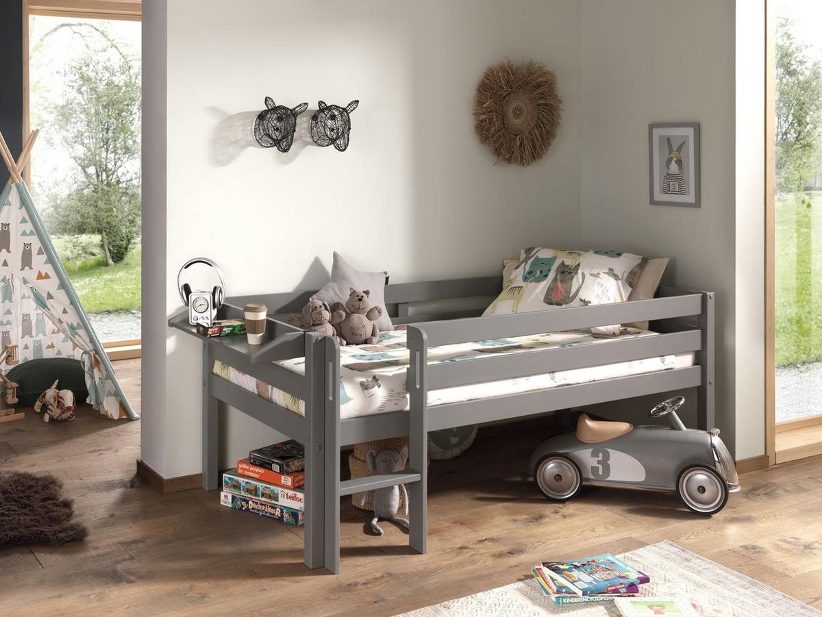 KOJENBETT Karolina 208x83x105 aus Massivholz in Grau - Grau, Holz (90/200cm) - 58aufmkessel