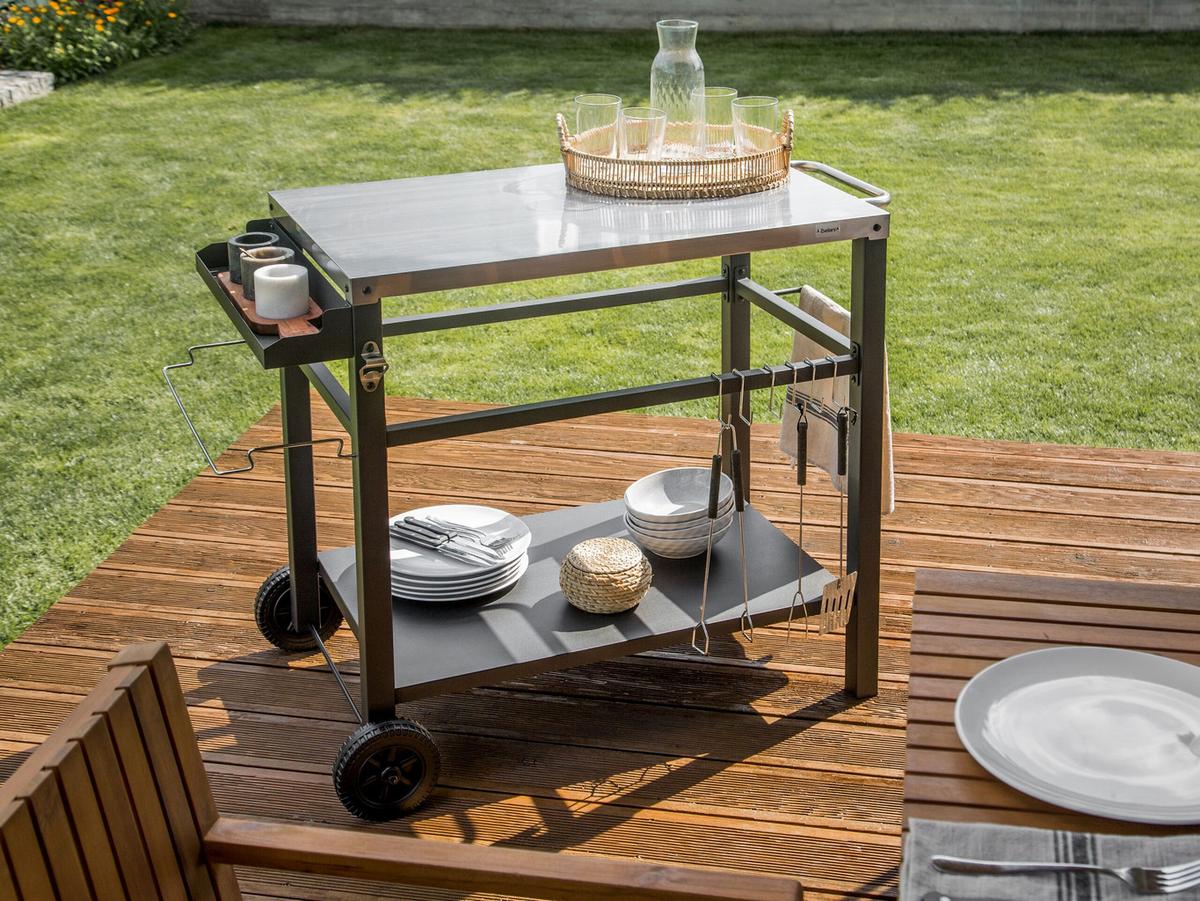 SERVIERWAGEN Schwarz Spiazzi - Silberfarben/Schwarz, Metall (60/83/115cm) - Beliani