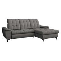ECKSOFA Crystal, Seite: Rechts - Dunkelgrau/Schwarz, Holz/Textil (260/182cm) - MIRJAN24