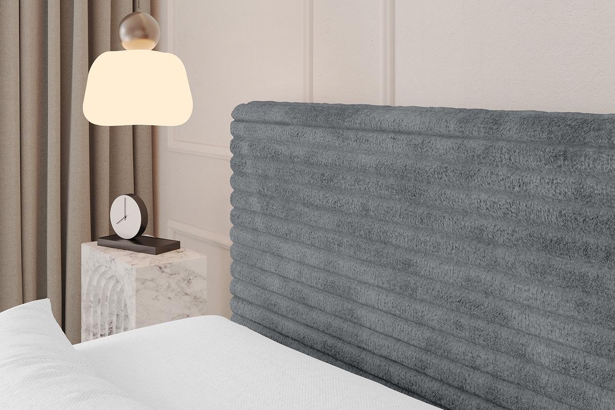 BOXSPRINGBETT mit Matratze H3|H4 und Lattenrost - TOLO-Z KING-v1 120x200 Cord - Dunkelgrau - Dunkelgrau, Holzwerkstoff (120/200cm)