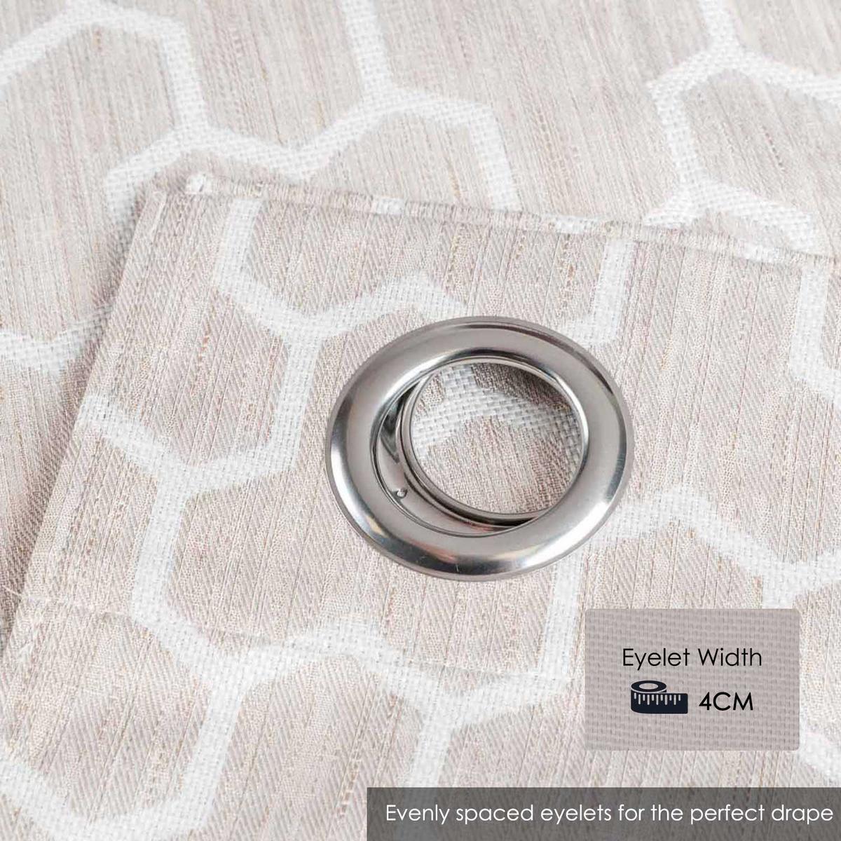 VERDUNKELUNGSVORHÄNGE geometrisch mit Thermo-Funktion, Ösen 117/137 cm - Naturfarben, Textil (117/137cm) - Homescapes