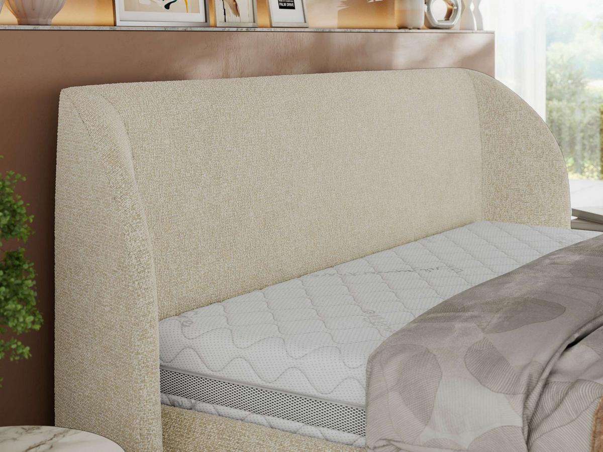 POLSTERBETT CAELA CLASSIC 200/200 - Creme Strukture - Multipocket-Matratze - Creme, Textil (200/200cm) - MKS
