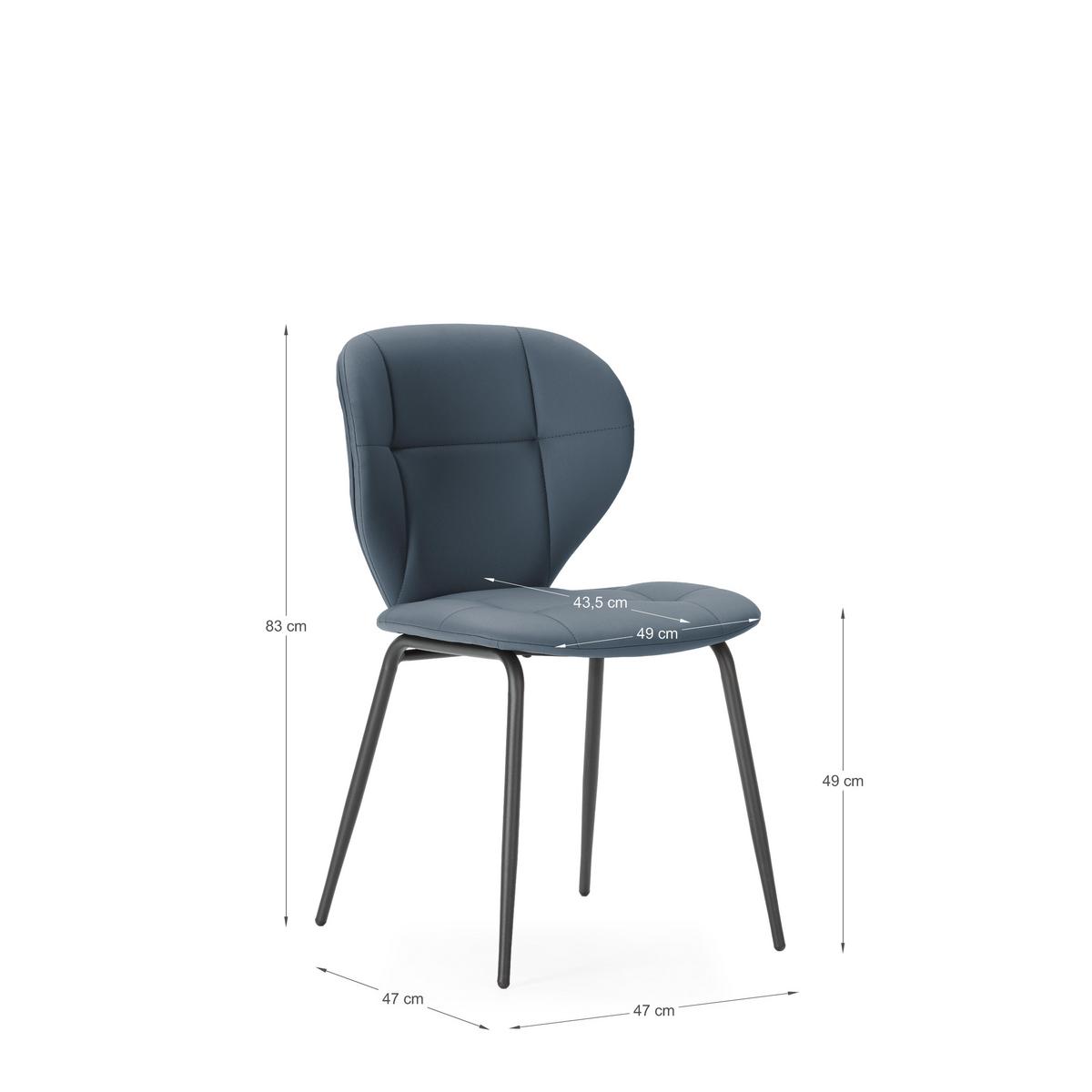 ESSZIMMERSTUHL Maura Grau 50/57/49 cm 2er-Set - Grau, Textil (57/49/50cm) - Calicosy