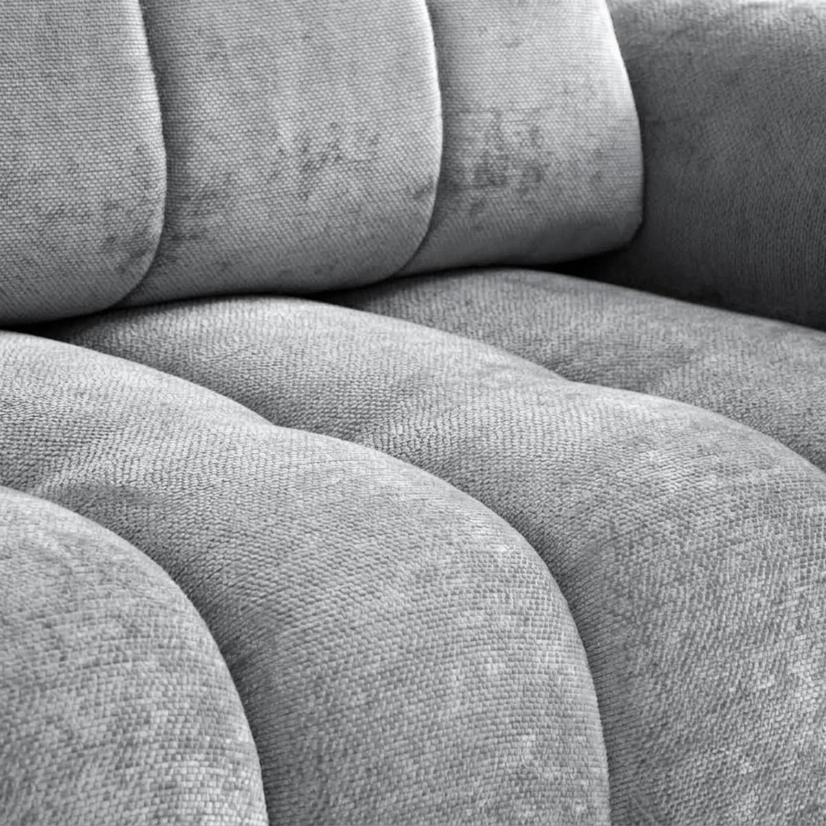 SCHLAFSOFA Mavi 3-Sitzer mit Schlaffunktion, Bettsofa Schlafcouch 195x145 cm, Hellgrau - Hellgrau, Textil (255/100/110cm) - Beautysofa