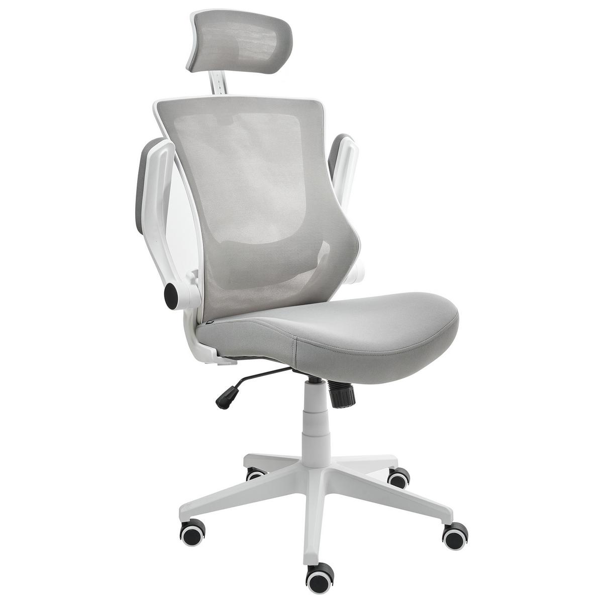 BÜROSTUHL Hellgrau Paladin - Hellgrau, Textil (52/96/56cm) - Beliani