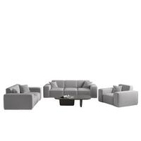 SOFASET Celes Premium 3-2-1 In Opera - Hellgrau, Holzwerkstoff/Textil (225/73/88cm) - Fun Möbel