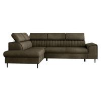 ECKSOFA Kadurin, Seite: Links - Dunkelbraun/Schwarz, Holz/Kunststoff (276/206cm) - MIRJAN24