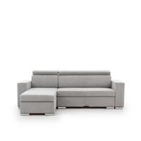 ECKSOFA Canton In Camelia - Hellgrau, Holzwerkstoff/Textil (260/173cm) - Fun Möbel