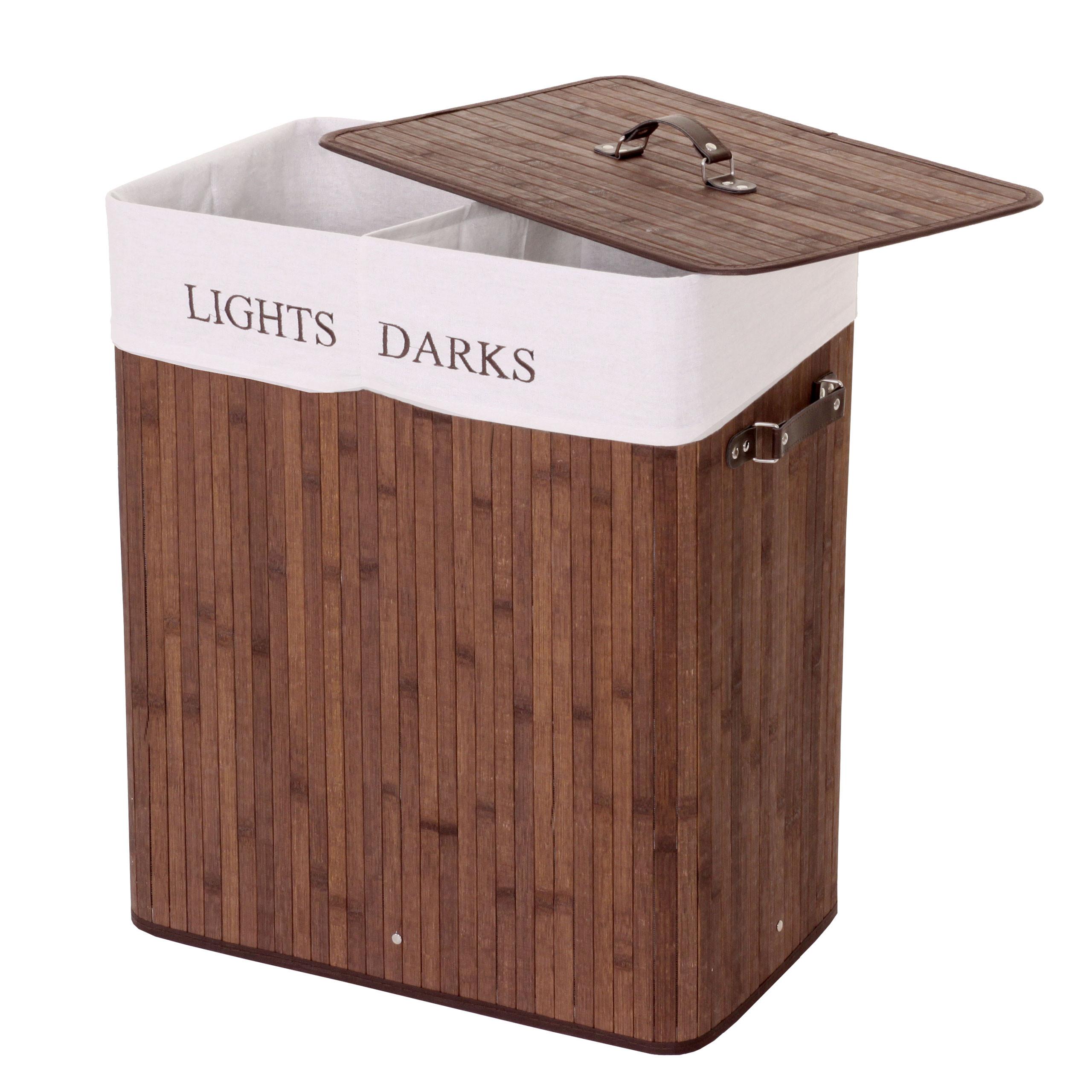 WÄSCHEKORB Braun, Cremeweiß - Creme/Braun, Holz (55/63/34cm) - MCW