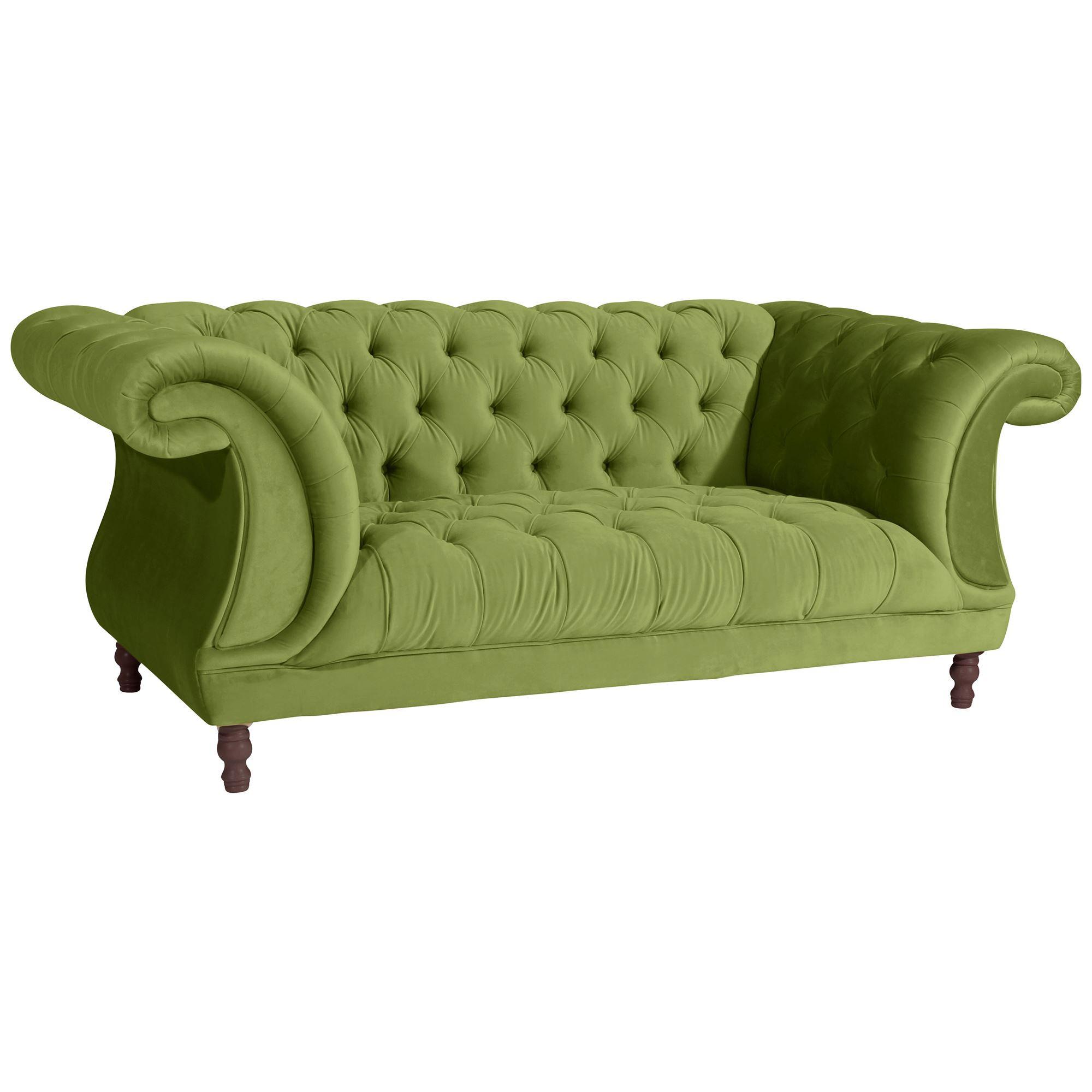 CHESTERFIELD Sofa 2-Sitzer Kaylin Samtvelours oliv - Olivgrün, Kunststoff (200/80/100cm) - 58aufmkessel