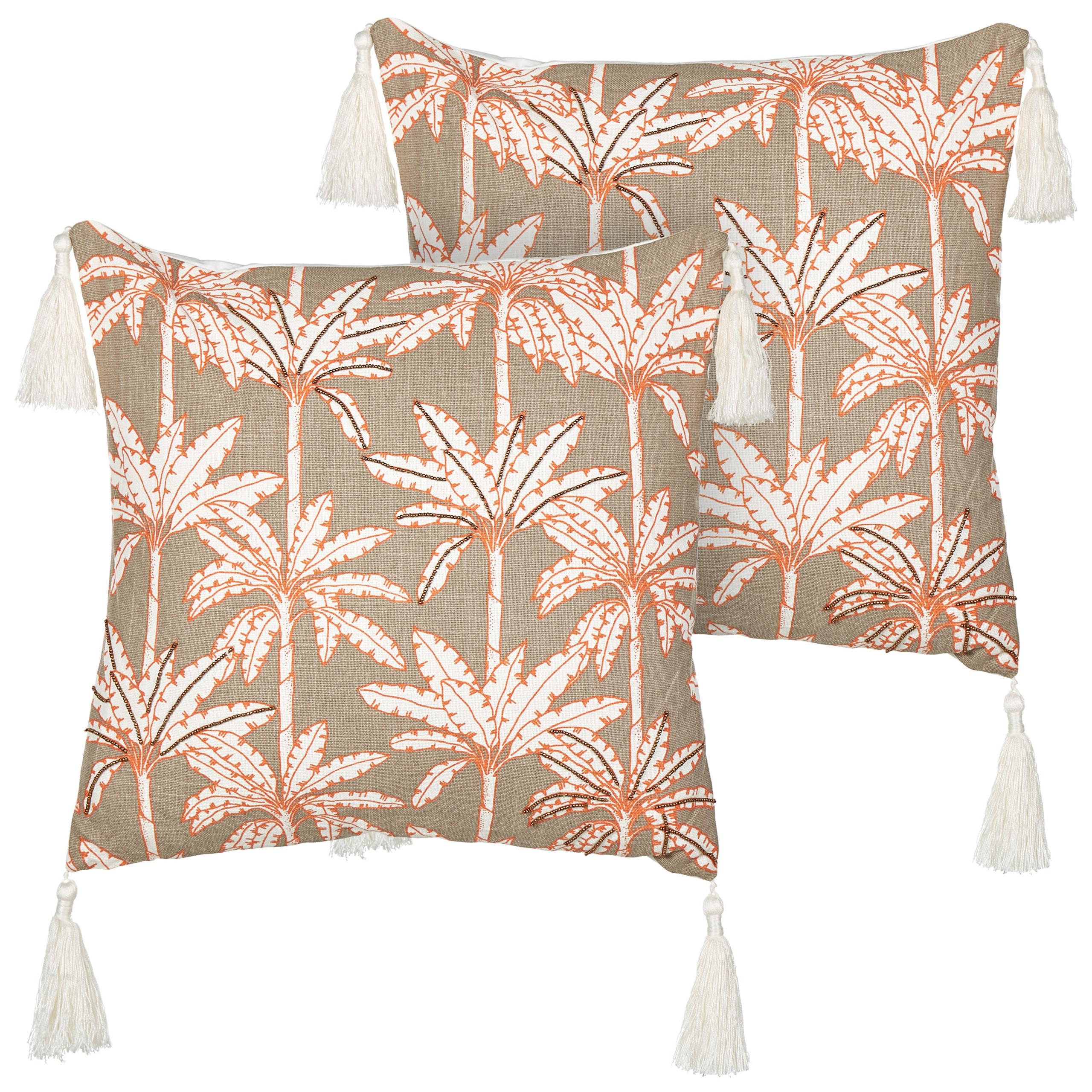 DEKOKISSEN 2er-Set Bunt 45/45 cm Melobesia - Beige/Multicolor, Naturmaterialien (45/45cm) - Beliani
