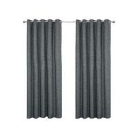 VERDUNKELUNGSVORHÄNGE Bouclé-Stil mit Thermo-Funktion, Ösen 117/137 cm - Dunkelgrau, Textil (117/137cm) - Homescapes