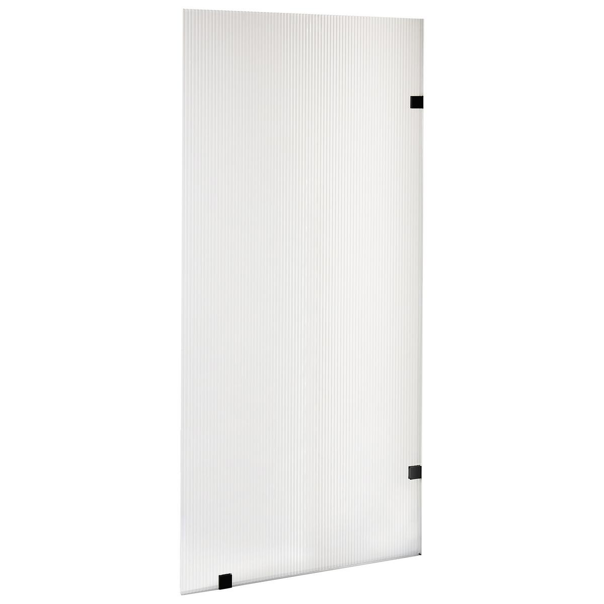 DUSCHWAND 90/195 cm Transparent Mahuida - Transparent/Schwarz, Glas (90/195cm) - Beliani