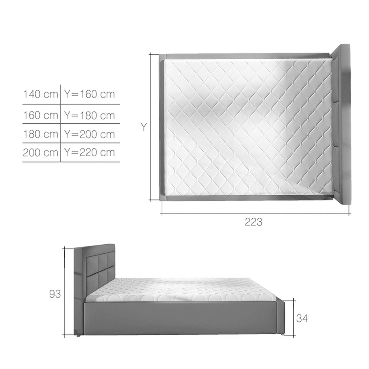 BOXBETT 160/200 Nael Grau - Grau, Holz (160/200cm) - Petits-meubles