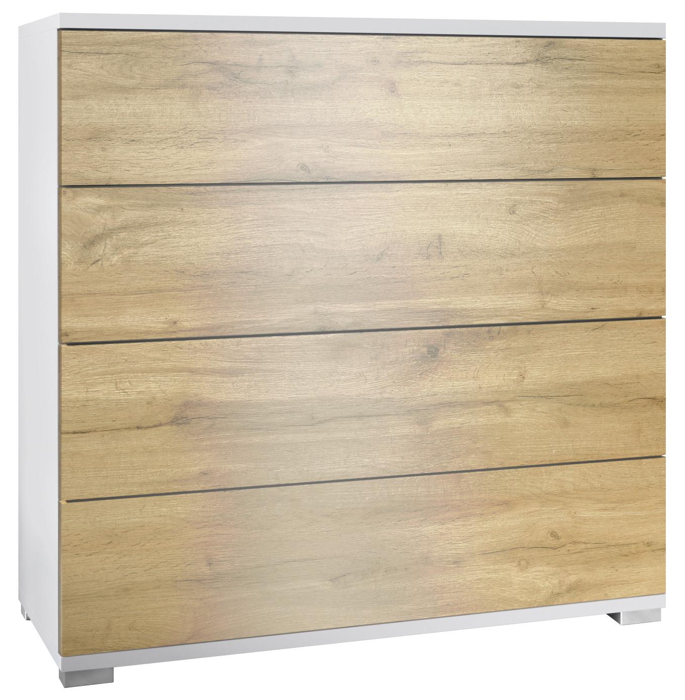 KOMMODE Pavos Eiche Evoke - Eiche San Remo, Holzwerkstoff (76/76/35cm) - Vladon
