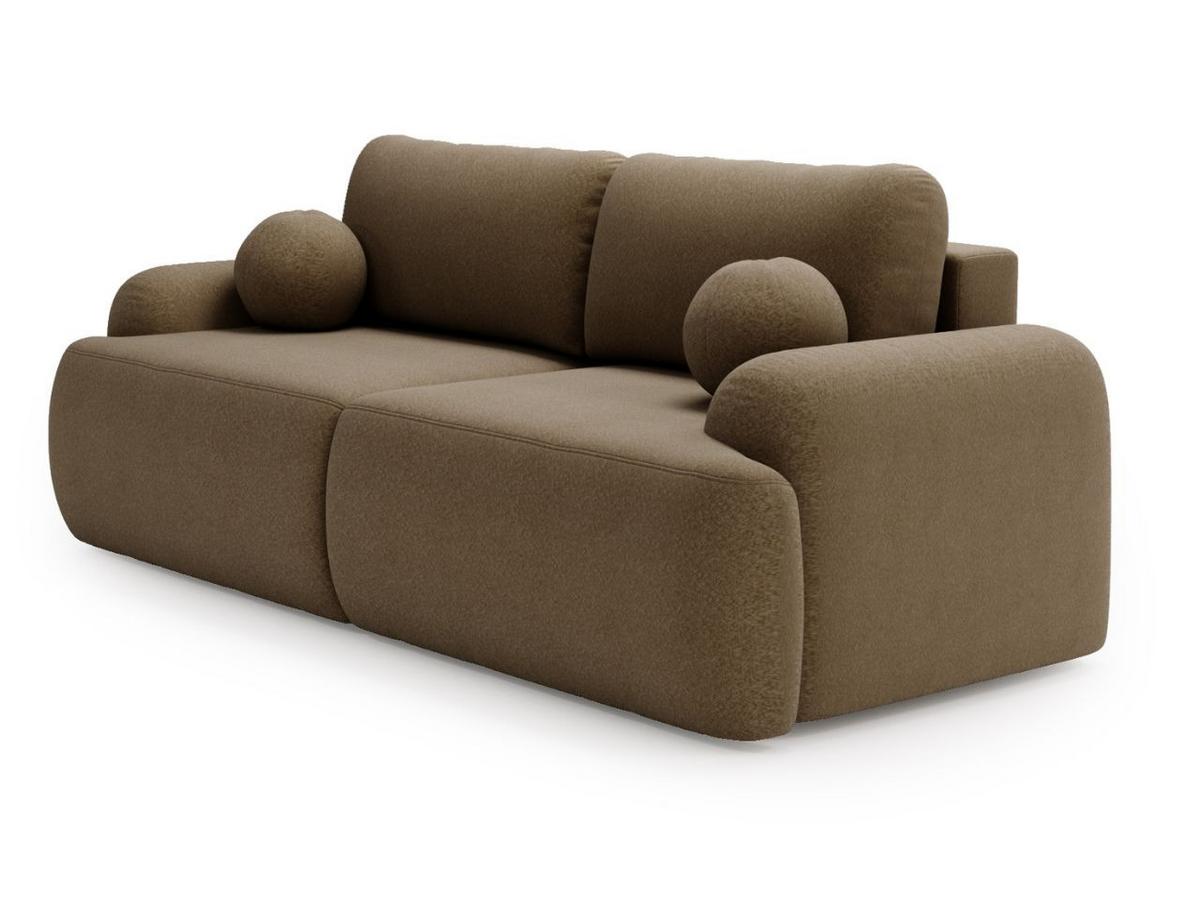 SOFA 260/106/81 Aurio Bouclé-Stoff Braun - Braun, Kunststoff/Textil (260/81/106cm) - Graingold