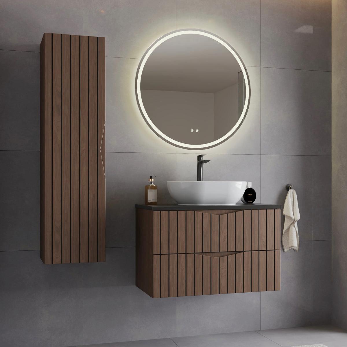 BADMÖBEL 80.6cm Siena 2er-Set Holz und Schwarz - Schwarz, Holzwerkstoff (80.6/52.2/46.5cm) - Petits-meubles