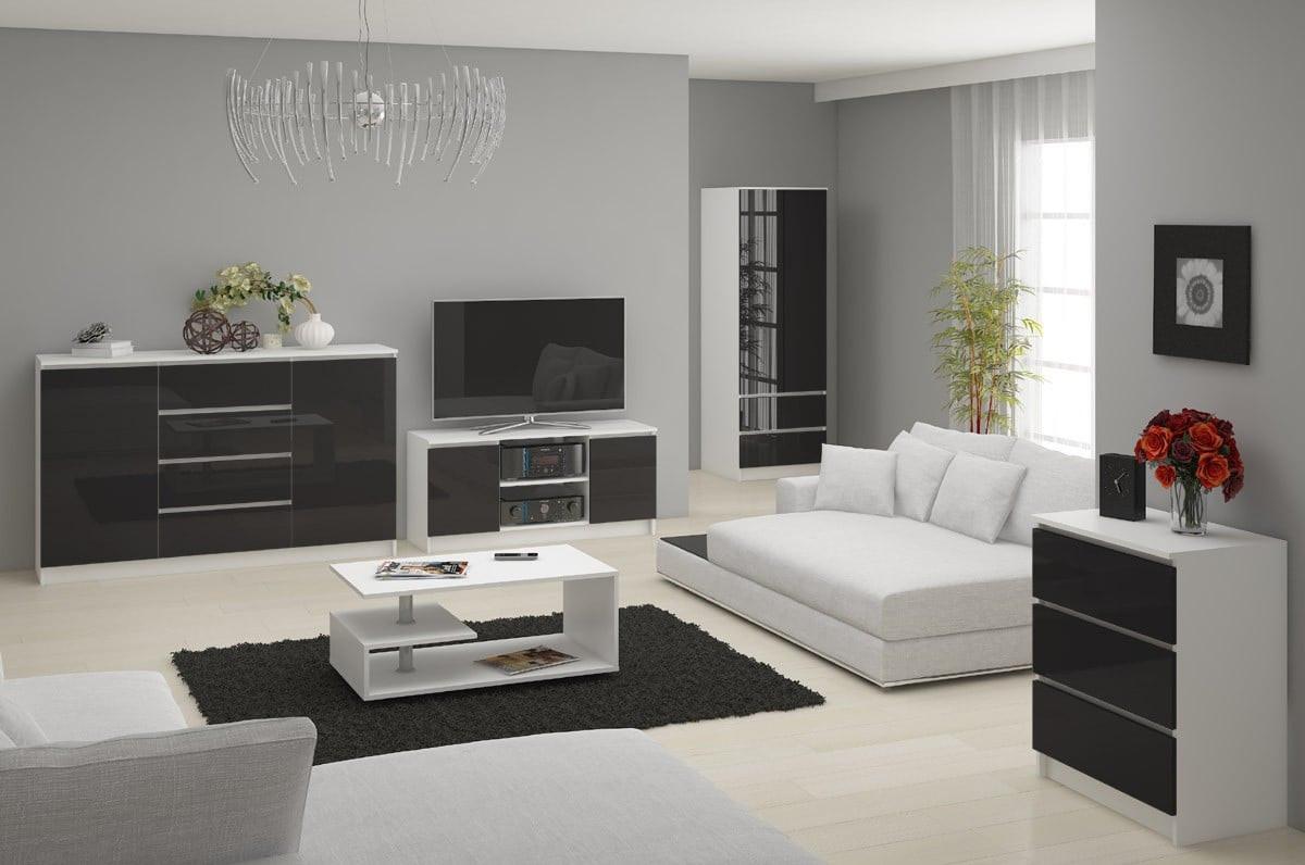 KOMMODE Weiß, Graphit Glanz 99/138/40 - Weiß, Holzwerkstoff (138/99/40cm) - RAUMHIRSCH FURNITURE