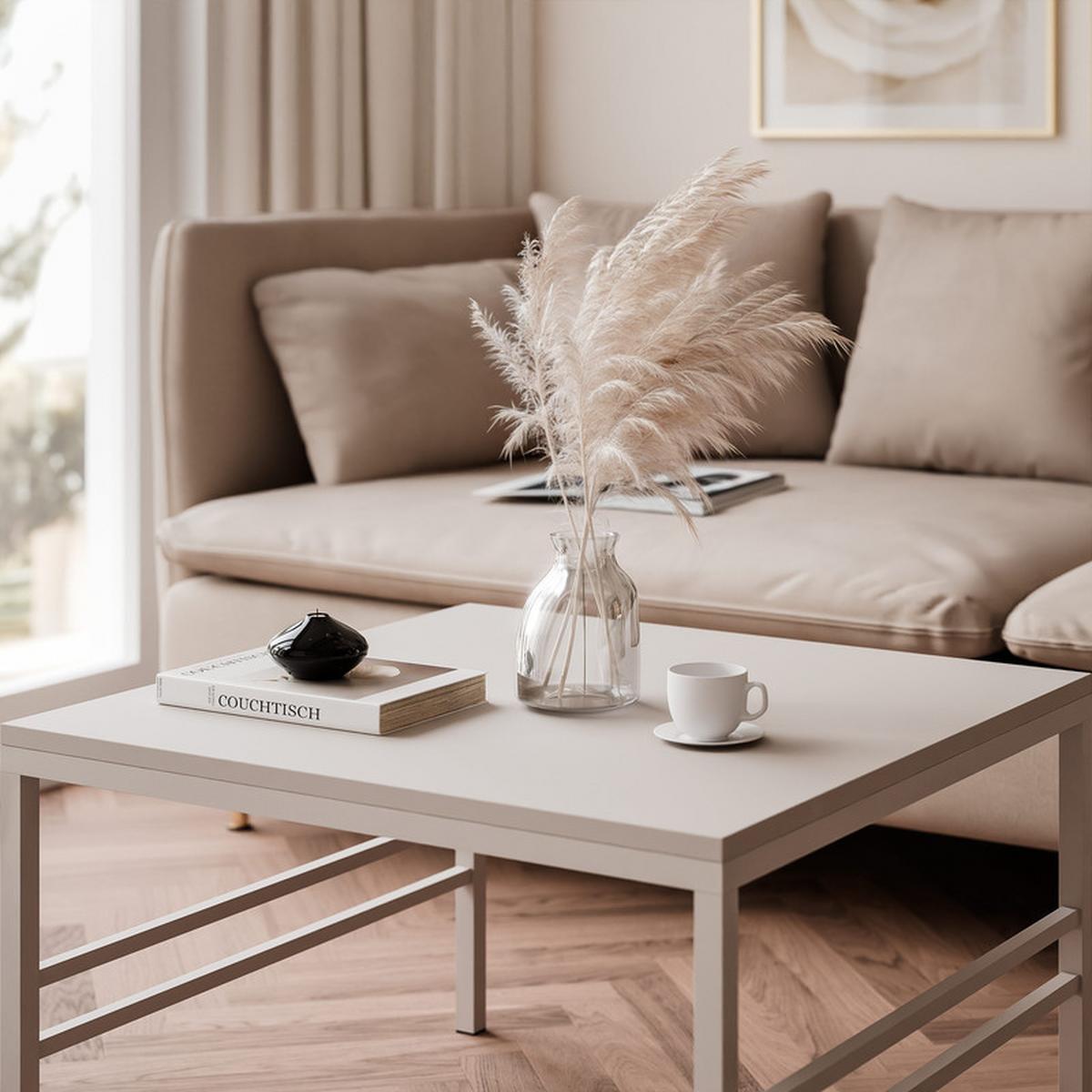 COUCHTISCH FORMA 60/60 cm Quadrat, Kaschmir - Kaschmir, Metall (60/60/40cm) - Idohome