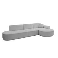 ECKSOFA Ottomane Rechts MARI-L2-v3 - 328x171x83 cm Hellgrau Bouclé - Hellgrau/Schwarz, Holzwerkstoff/Kunststoff (171/328cm) - ALTDECOR