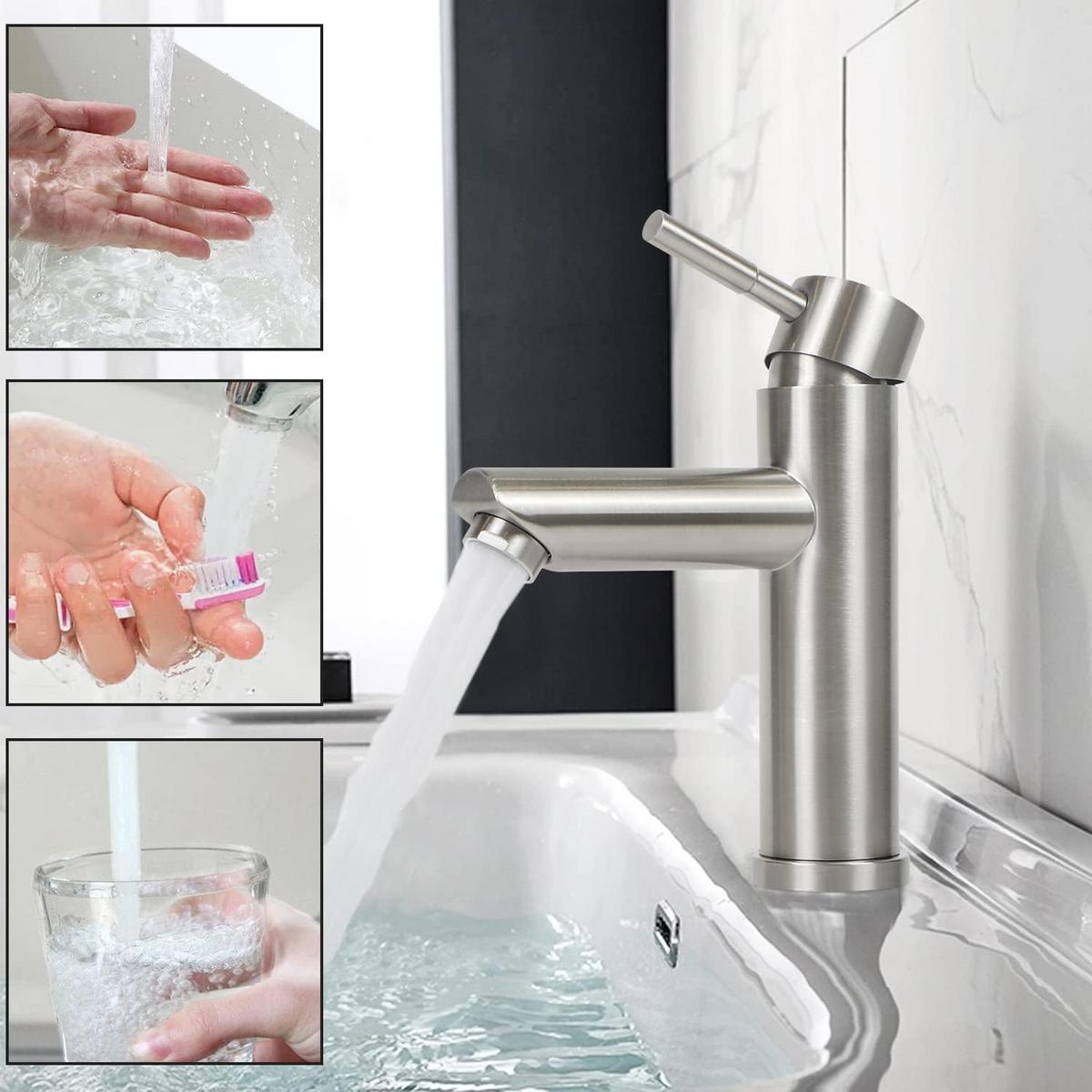 WASCHTISCHARMATUR Wellana 14.6/4.6/17.4 cm - Nickelfarben, Metall (4.6/17.4/14.6cm) - ZMH