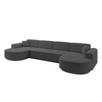 WOHNLANDSCHAFT MARI-U2-v3 - 388x171x83 cm Grau Bouclé - Schwarz/Grau, Holzwerkstoff/Kunststoff (388/83/171cm) - ALTDECOR
