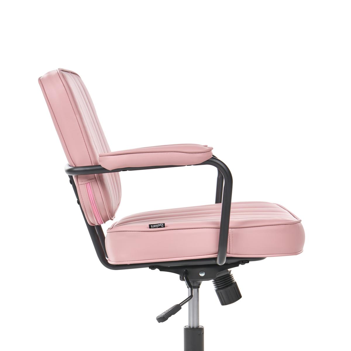 SCHREIBTISCHSTUHL Kunstleder Pastellrosa Berne - Pink, Kunststoff (60/80/60cm) - Beliani