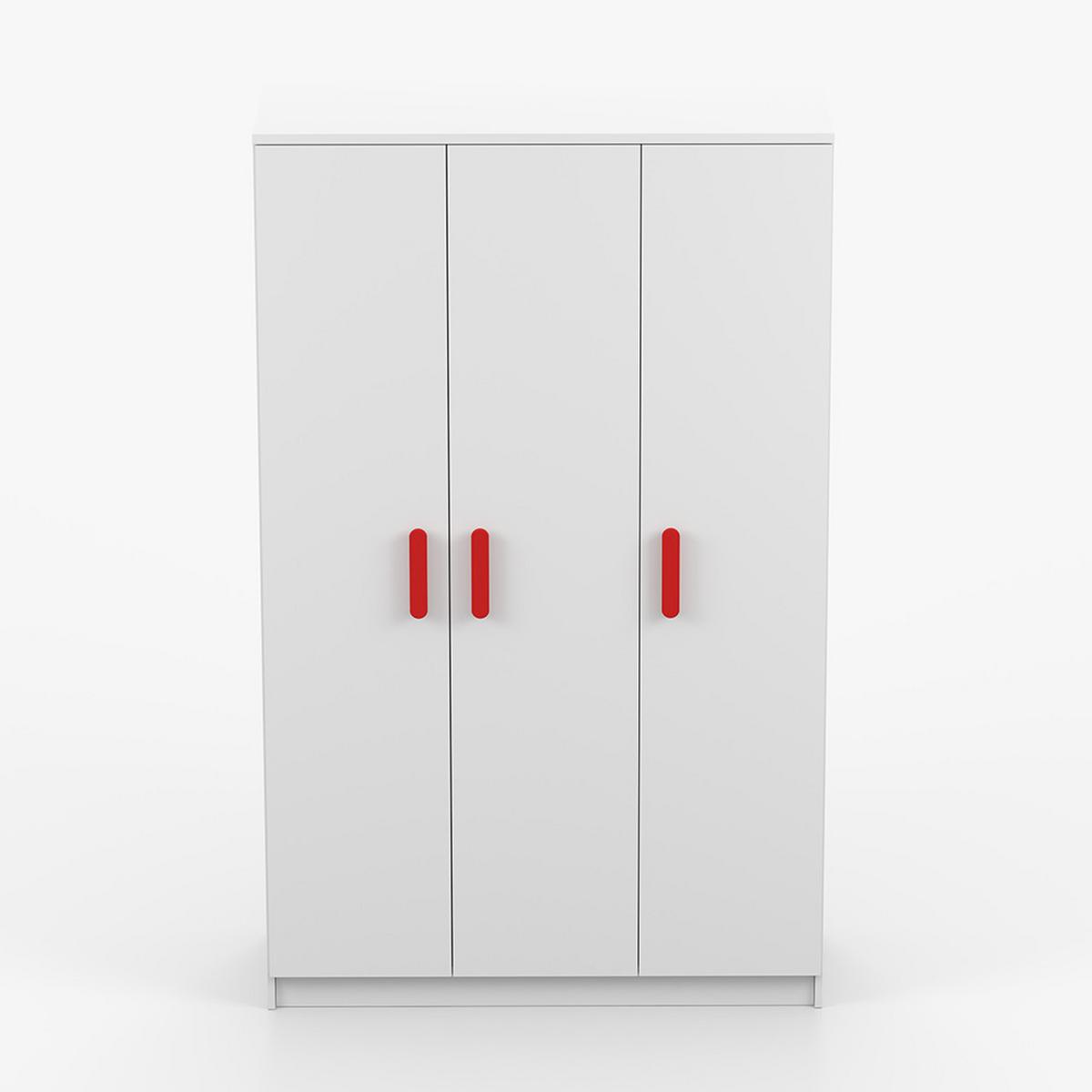 KLEIDERSCHRANK Jonas I 2D 19, 120/192/50, 3-türig, weiß - Weiß, Holzwerkstoff (120/194/50cm) - imoebel24