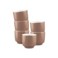 CAPPUCCINOTASSEN OHNE HENKEL Sento Home Pure Colors Cocoa Brown 300 ml 6er Set - Hellbraun, Keramik (0.3L) - Seltmann Weiden