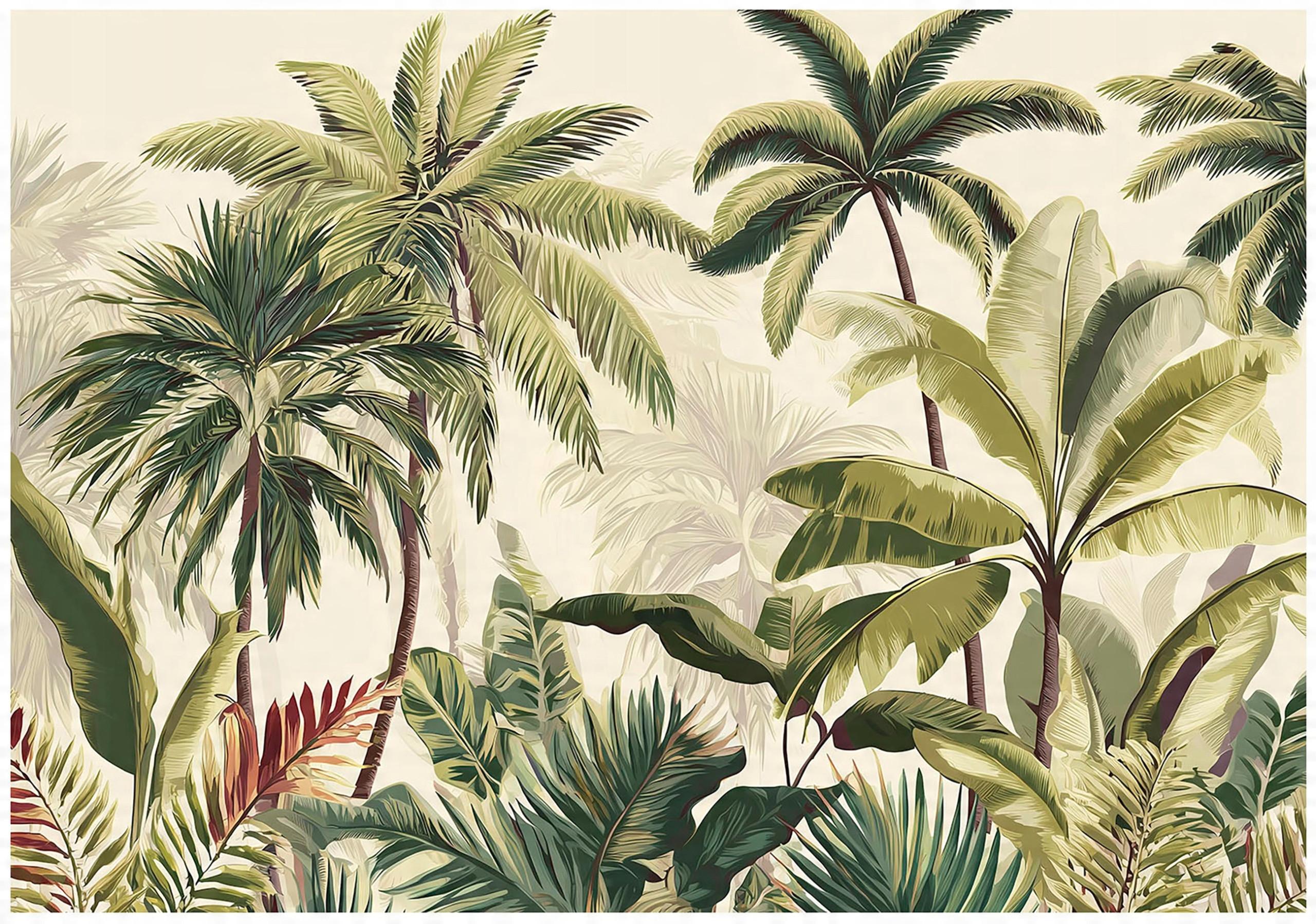 FOTOTAPETE Blätter Grün Dschungel Natur Wohnzimmer 150x105 - Multicolor, Papier (150/105cm) - Wallarena
