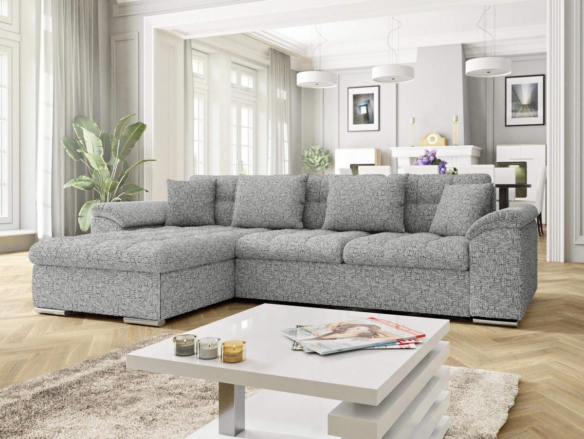 ECKSOFA Diana, Seite: Links - Silberfarben, Holz/Textil (280/160cm) - MIRJAN24