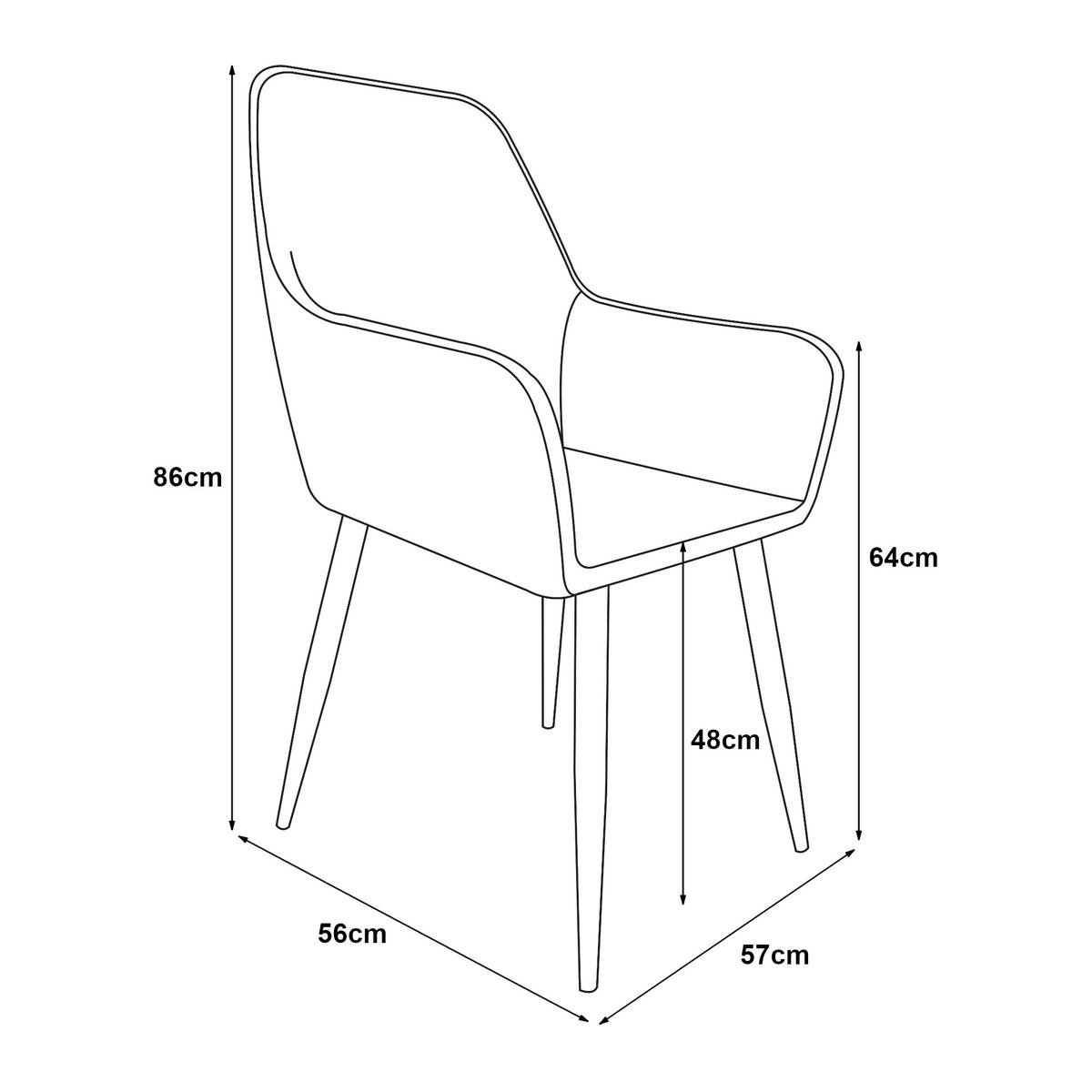 ESSZIMMERSTUHL Hollola im 2er-Set - Türkis, Metall (57/86/56cm) - [en.casa]
