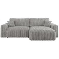 ECKSOFA NELSON Hellgrau Cord - Hellgrau/Schwarz, Kunststoff/Textil (274/152cm) - MKS