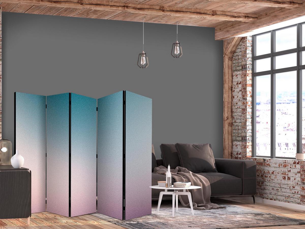PARAVENT Akustik 5-tlg 225x172 cm Energetischer Farbverlauf - Multicolor, Holz/Textil (225/172/3cm) - Muralo